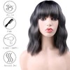 ZYYDSGO Short Wavy Wig for Women Shoulder Length Bob Curly
