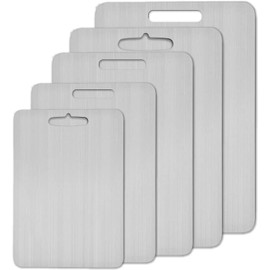 Titanium Cutting Board, tablas para picar cocina, 304 Tabla de cortar de acero inoxidable, Alfombrilla de Corte Antideslizante de Doble Cara de Titanio, adecuado para carne, frutas y verduras