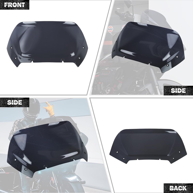 HDBUBALUS Road Glide Windshield 10" Wave Fairing Windscreen Cover for