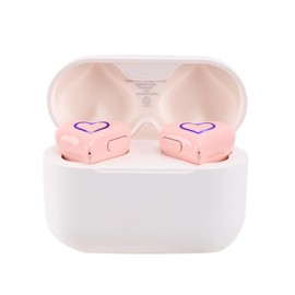 Auriculares Inalámbricos en Forma de Corazón, Bonitos y Elegantes Auriculares 5.3 con Sonido Estéreo HIFI y Estuche de Carga, Ideales para Entrenamientos y Viajes (PINK)