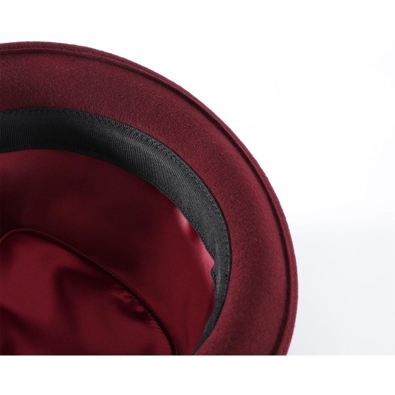 Decentron Men's Wool Felt Winter Hat Short Brim Fedora Hat