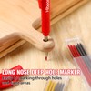 Hiboom 3 Pack Carpenter Pencils Set with 24 Refills, 2.8