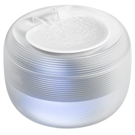 GROOVYPETS 2.5 L  Translucent Pet Drinking Water Fountain Waterer for Cats Dogs-3 Colors 4U - White Color Water Fountain
