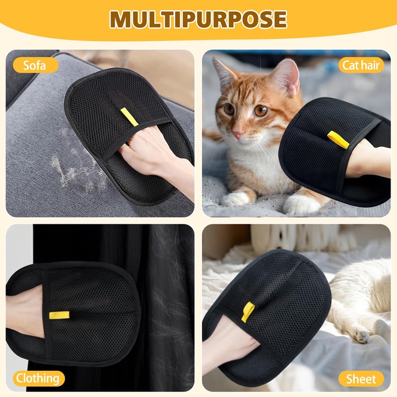 zhongko 2PCS Pet Grooming Gloves, Pet Hair Remover Gloves, Electrostatic