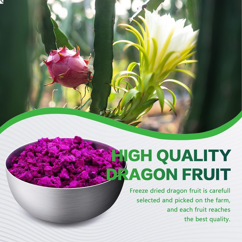 Freeze Dried Dragon Fruit, Freeze Dried Fruit, 150G/5.3OZ No Sugar