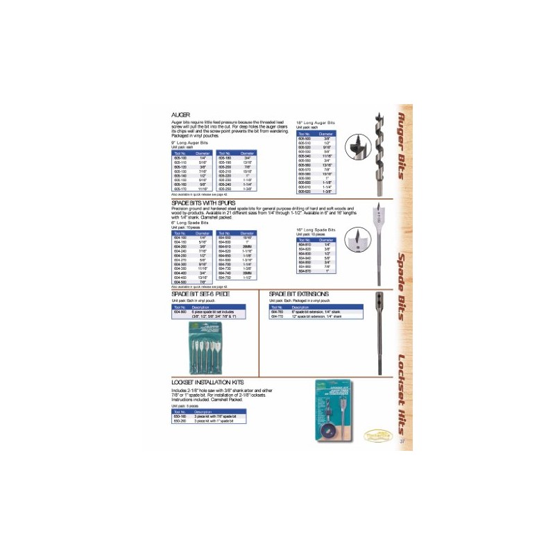 Timberline 604-620 1-1/16 Dia Spade Bit by Timberline