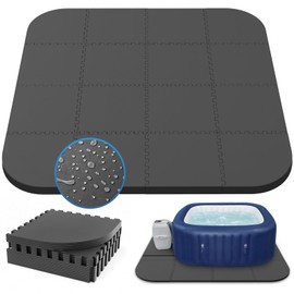 AFFLUENT 85IN Hot Tub Mat 1/2" 12MM Thickness Hot Tub Mat for Inflatable Tub,Upgraded Thickened EVA Indoor Outdoor Inflatable Hot Tub Pad，Protective Mat for Inflatable Hot Tub Accessories(Black)