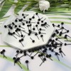 TOAOB 150pcs Black Glass Eyes 4mm Beans Needle Doll Eyeballs