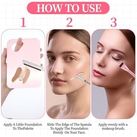 Korean Makeup Spatula Palette Set, Compact Lightweight Accessory for Travel and Daily Use - Ouligay 3 Makeup Mixing Palette