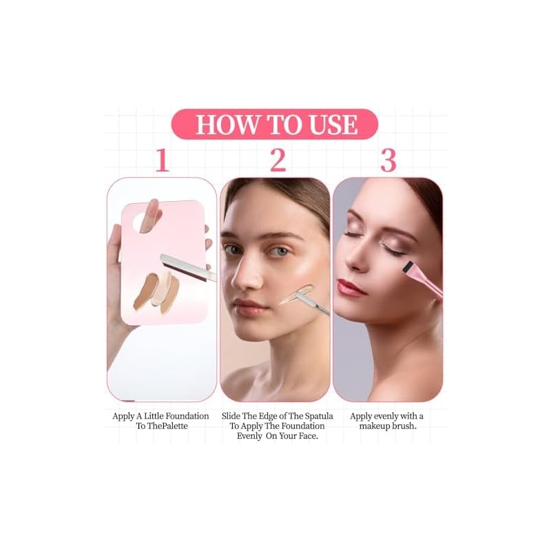 Korean Makeup Spatula Palette Set, Compact Lightweight Accessory for Travel