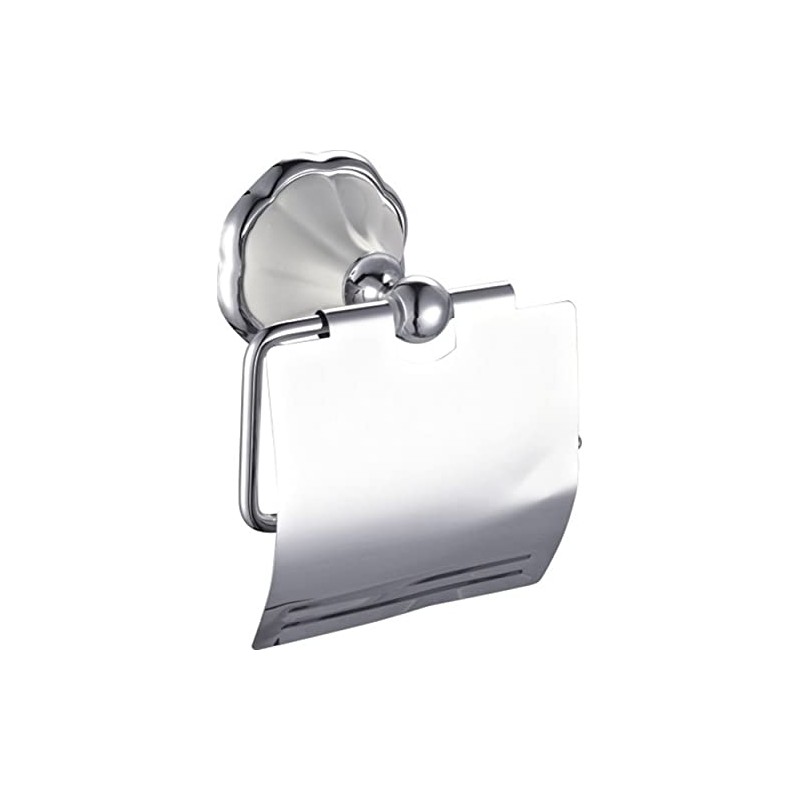 White Ceramic Bathroom Accessories (White Ceramic And chrome WC roll