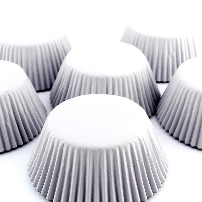 Eoonfirst Light Gray Foil Cupcake Case Liners Baking Muffin Paper