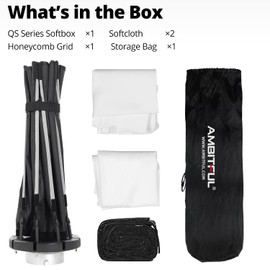 AMBITFUL Bowens Mount Softbox Quick Installation Softbox + Honeycomb Grid for Studio Strobe Outdoor Photography (35.4'' / 90cm Octagon)