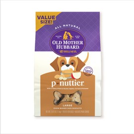 Old Mother Hubbard Classic P-Nuttier Biscuits Baked Dog Treats, Large, Peanut Butter, 3.5 Pound Bag