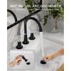 FORIOUS 8" Widespread Brushed Nickel and Black Bathroom Faucet 3