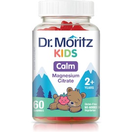 DR. MORITZ Gomitas de magnesio calmantes sin azúcar para niños y adultos - Gomitas de magnesio para niños sin OMG - Sabor a frambuesa - Paquete de 1 (60 unidades)