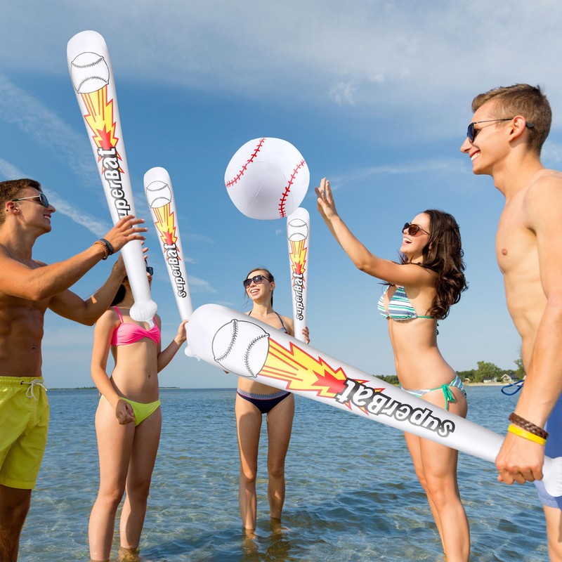 12 Pack Inflatable Baseball Bat Set Include 6 pcs 31