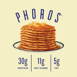 Protein Pancake Mix & Protein Waffle Mix by Phoros Nutrition, 30g of Protein, Low Carb, High Protein, Keto-Friendly, Whey Protein, Whole Grain Oats, Whole Wheat Pancakes, Just Add Water (Buttermilk)