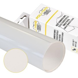 POLI-TAPE TUBITHERM® Flock Transfer Film with Velvety Surface for Textiles - Flock Film for Iron-on, Plotter Film for DIY Shirts, White, 30.5 cm x 61 cm