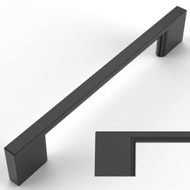 Amerdeco UK0022 Furniture Handles, Black, 128 mm, Hole Spacing, Drawers, Zinc Alloy Handles for Kitchen Cabinets, Cupboard Handles, Drawer Handles, Door Handles for Kitchen Cupboards, Wardrobe, Pack