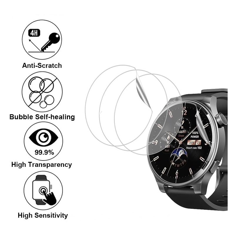smaate Compatible with TOZO S5 1.43’’, Soft Smart Watch Screen