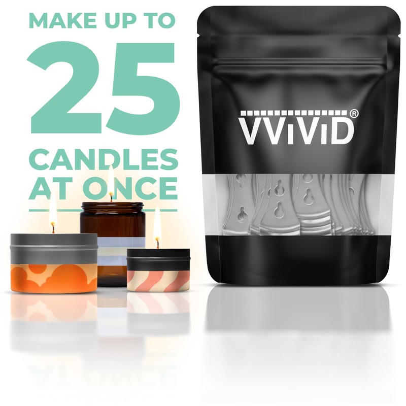 VViViD Candle Wick Holders 25 pcs Kit, Upgraded Steel Centering