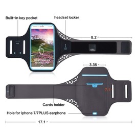 DFV mobile - Professional Ultra Slim Sports Running Fitness Cycling Armband Cover for Blue G50 Mega (2020) - Black