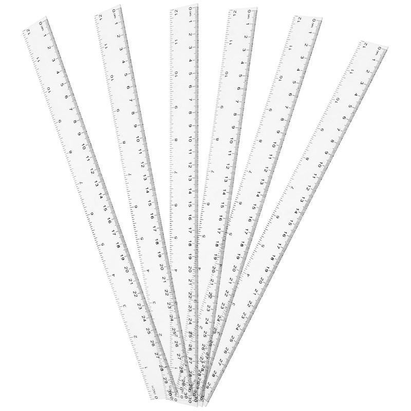 MUKCHAP 30 Pieces 30cm/12 Inch Plastic Ruler with Inches and