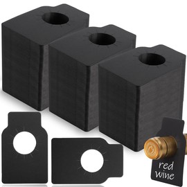 LOSYHU 500 PCS Black Wine Bottles Tags Paper Wine Cellar Labels Reusable Wine Bottle Hanging Tags Double Sided Wine Bottle Neck Tags for Champagne, Wine Racks Marker, Wine Seller