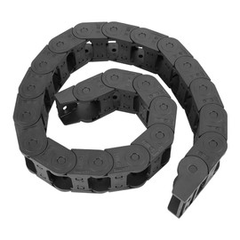 Drag Chain Cable Carrier, 100cm 25 x 38mm Black Nylon Flexible Cable Wire Carrier Drag Chain Bridge Type Open Both Sides