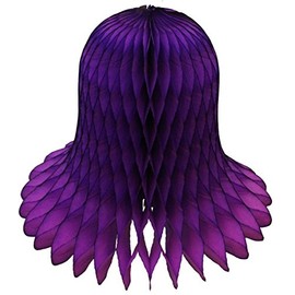 6-Pack Purple 11 Inch Honeycomb Tissue Paper Bell Decoration