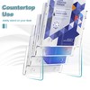 HLF-ho Brochure Holder 8.5x11 Inch 4 Tier with Removable Divider