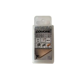 POWORE Cobalt Drill Bits 6mm Box of 10, M35 HSS Metric Round Shank Twist DIN338 with Case for Hardened Stainless Steel, Metal, Aluminium, Tile, Wood, & Cast Iron, Drill Driver Accessories