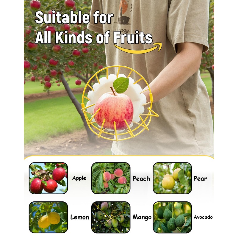 BlumeTrec 6.5FT Fruit Picker, Apple Picker Tool with Adjustable Pole