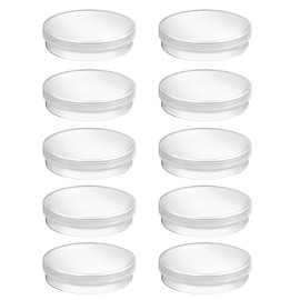 VILLCASE 10pcs Plastic Petri Dishes with Lid, Clear Lab Petri Dishes 70mm Dia x 14mm Deep, for School, Laboratories, Clear Petri Dish for Themed Party