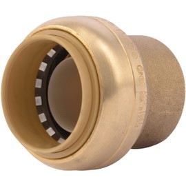 SharkBite 1 Inch Push Cap, Push to Connect Brass Plumbing Fitting, PEX Pipe, Copper, CPVC, PE-RT, HDPE, U520LFA