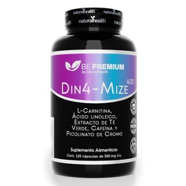 Natural Health DINA-MIZE 400 Pre Entreno en Cápsulas con L-Carnitina, CLA, Cafeína, Té Verde y Picolinato de Cromo, 120 Cápsulas, 140 mg de Cafeína por Porción