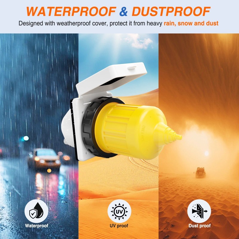 Nilight 30AMP RV Power Inlet Outlet Shore Power Kit w/Boot