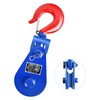 WULAZMU Snatch Block with Hook, 8 Ton 6" Sheave Fit