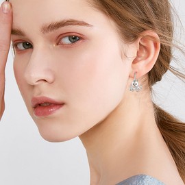 Octopus Earrings Sterling Silver Octopus Leverback Earrings Octopus Jewelry for Wome