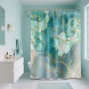 Bxpaitx Turquoise Shower Curtain Aqua Teal and Gold Abstract Floral