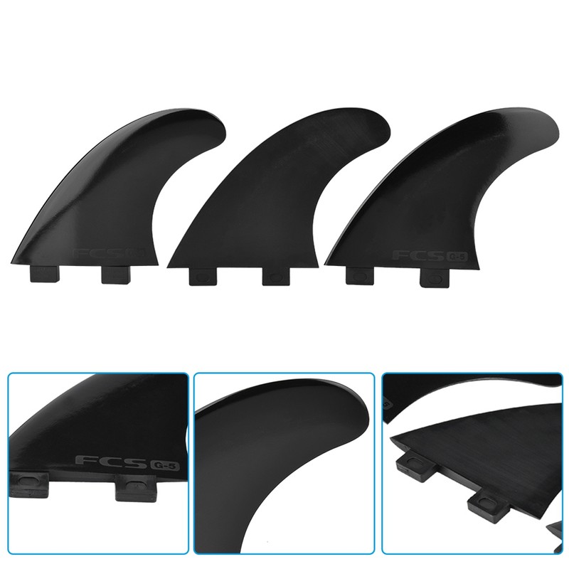 Tri Fin Thruster Set Nylon Plastic Surfboard Fins FCS Single