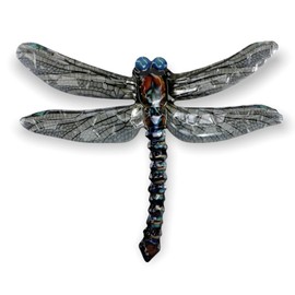 Crispe Metal Wall Decoration - Dragonfly Blue - 48 x 40 cm - Embossed 3D Wall Decoration - Wall Picture Including Practical Wall Mounting - Decorative Wall Sculpture - for Indoor and Outdoor Use