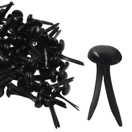 Bonsicoky Black 6x12mm Round Paper Fasteners Metal Brads, 100pcs