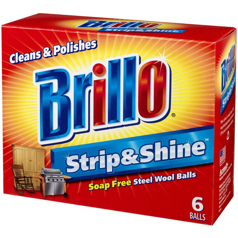 Brillo Strip & Shine Steel Wool Balls, 6-Count