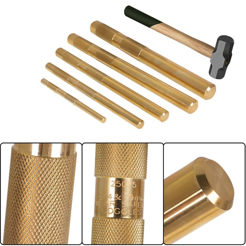 Brass Punch Set,5 Piece Brass Drift Pin Punch Set,Tools 67003