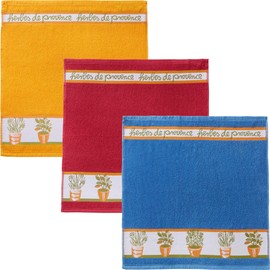Kracht Terry Tea Towel "Herbs" Pack of 3 Cotton Herbs Size 50 x 50 cm