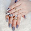 Short Square Press on Nails Purple Full Cover Fake Nails