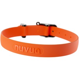 Waterproof Dog Collar - Durable, Comfortable and Adjustable Outdoor Dog Collar with Wear Resistant Buckle and ID Tag Ring for Small Dogs by Nuvuq (Orange, Small)