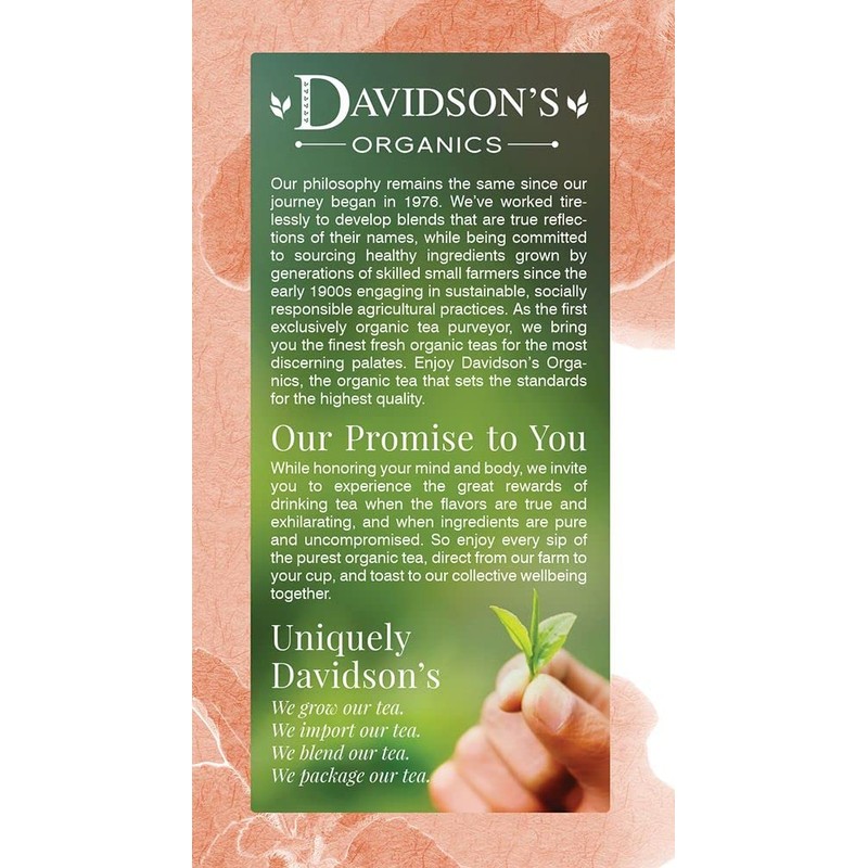 Davidson's Organics, Tulsi Rooibos Chai, 25-count Tea Bags, Pack of